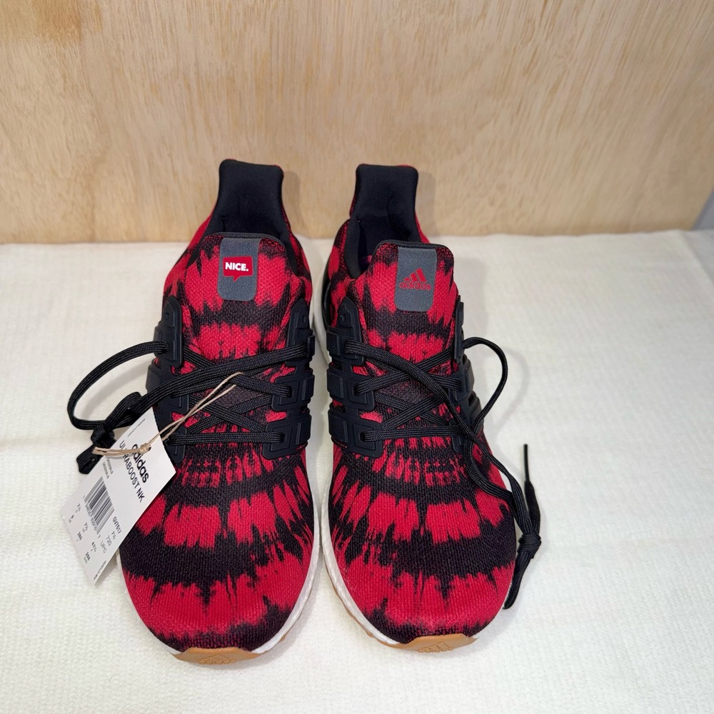 Adidas Ultraboost NK Red Black Tie Dye Running Shoes GV7517 Mens 8